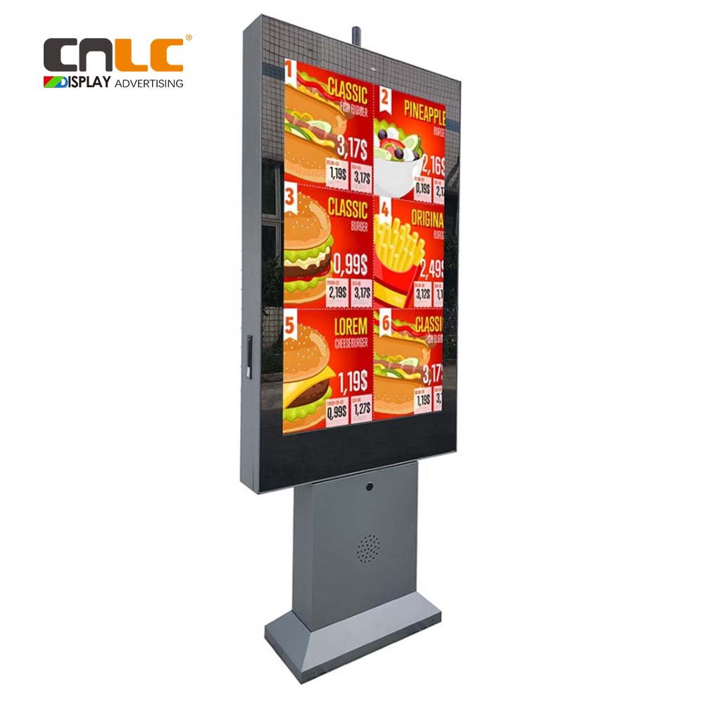 Drive Thru Restaurants Menu Board Digital Signage Outdoor Standing Waterproof Kiosk Touch Order Screen Lcd Display Advertising