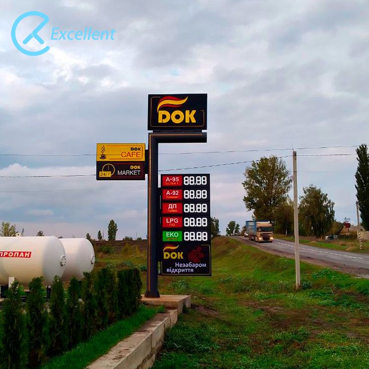 LED Digital Price Board Sign/Led Number Gas Price Board for Petrol Station Display