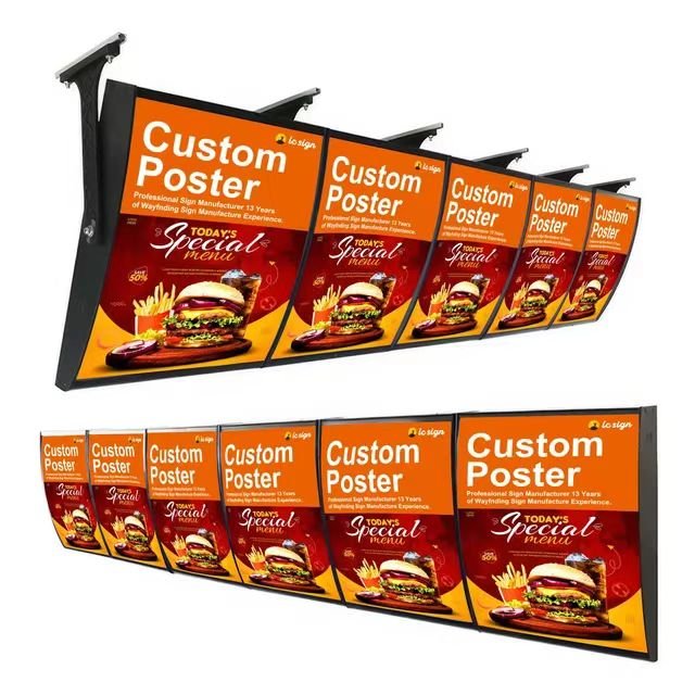 Restaurant menu displays LED light box stand illuminates LED menu