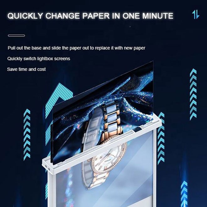 A4/A5 Custom double-sided LED light box rechargeable Desktop Advertising and Menu Board with Battery for Table Use