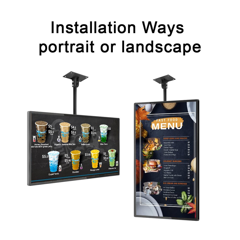 21.5 inch LCD commercial Digital Advertising Display Touch Screen Wall Mounted Digital Signage Menu Board For restaurant