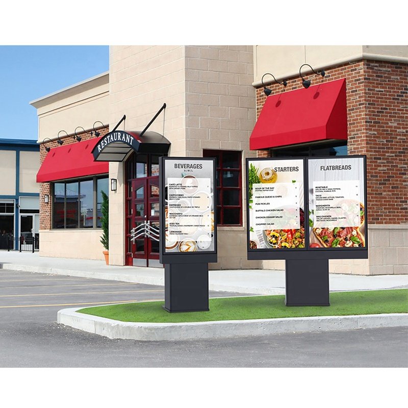 55" Outdoor LCD KIOSK Digital Display Advertising Machine High Brightness Drive Thru Order Menu Outdoor Digital Info Screen