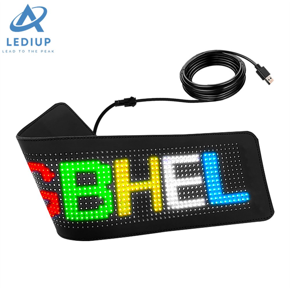 LEDIUP Outdoor Flexible Custom Digital Display Screen Matrix Panel Scrolling LED Car Sign Board With Application Control