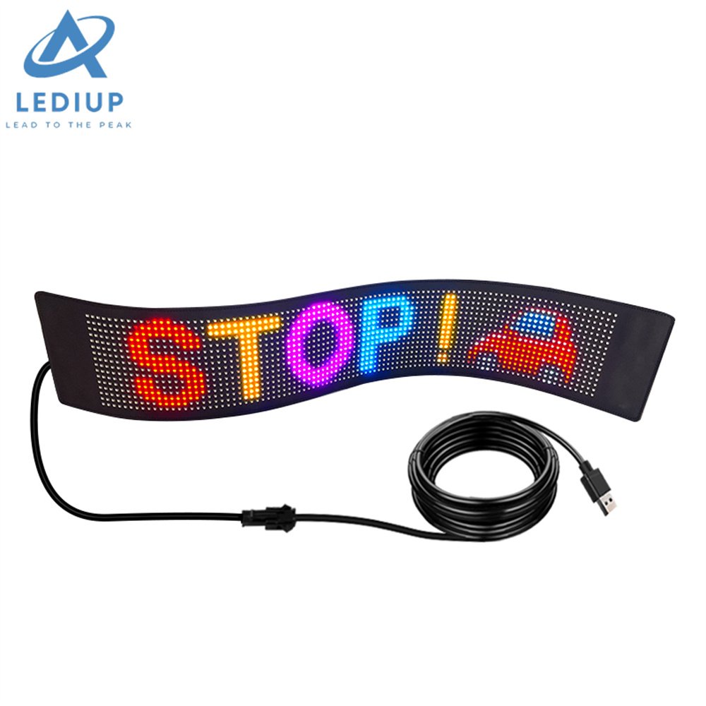 LEDIUP Outdoor Flexible Custom Digital Display Screen Matrix Panel Scrolling LED Car Sign Board With Application Control