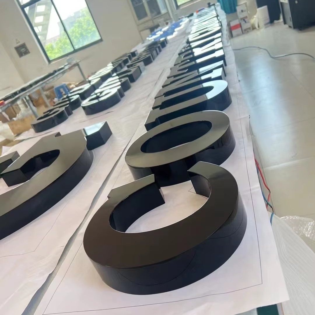 Custom 3D Metal Letters without LED Stainless Steel Street Sign Letters for Advertising Light Boxes