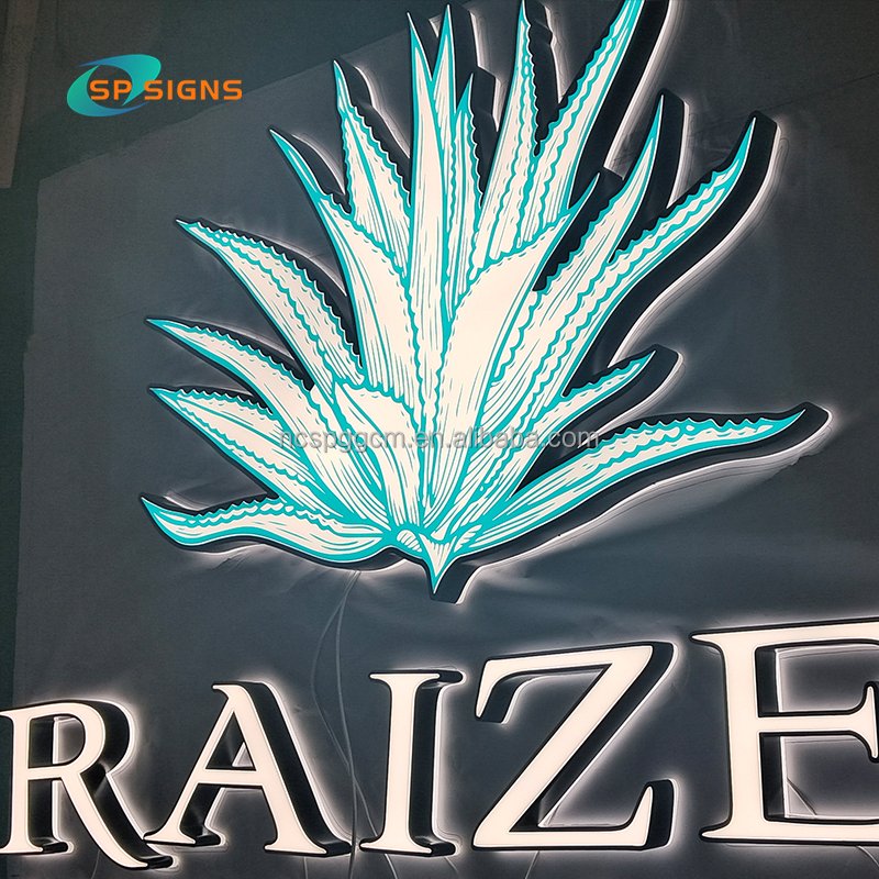 SP custom shop light sign backlit letter sign led channel letter gold Stainless steel acrylic business outdoor indoor sign