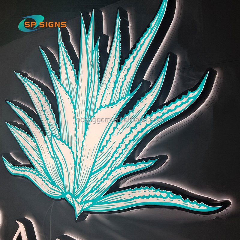 SP custom shop light sign backlit letter sign led channel letter gold Stainless steel acrylic business outdoor indoor sign