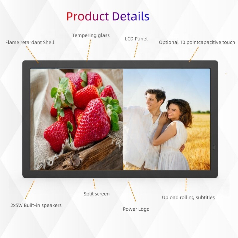 BOE 18.5 inch Desktop Advertising Player 1920*1080 LCD ad Screen Grey Color Capacitive TFT Touch Monitor 10 Muti Point Touch