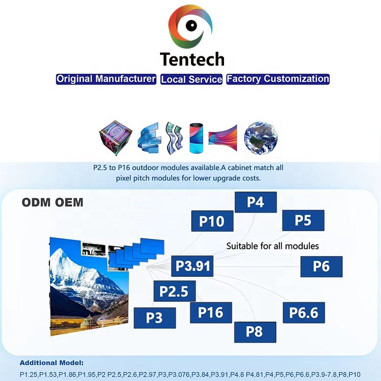 Tentech Digital Signage Videotron Advertising Panel Video Wall Panel Pantallas Display Screen LED Billboard Programmable Outdoor