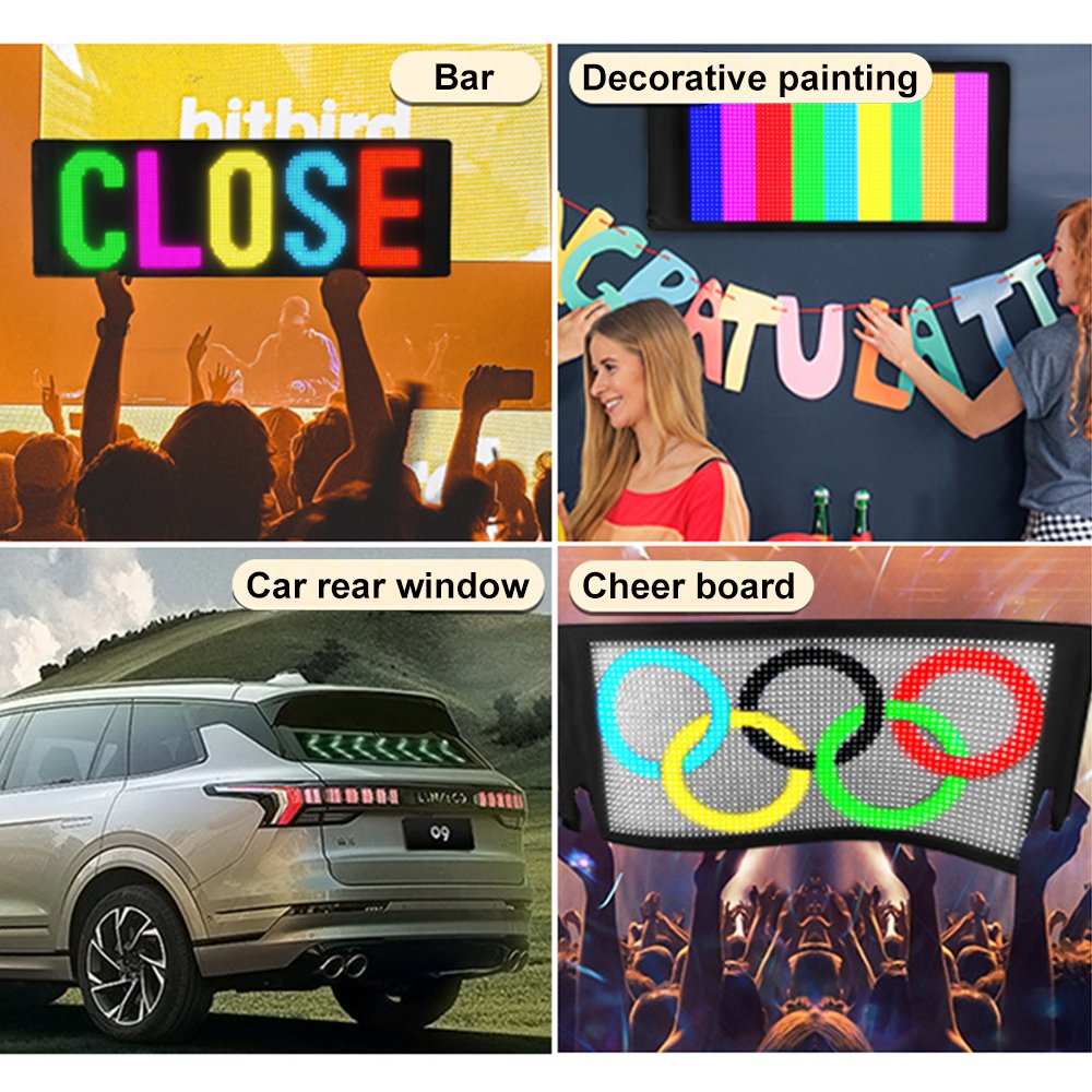 Car Sign Led Advertising Soft Screen Smart Phone App Control Flexible Led Panel Display Boards Flex Led Screen Display For Car