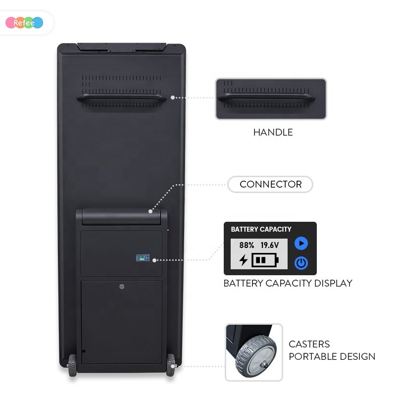 Battery Powered Supply LCD Poster 43 Inch Portable Digital Billboard Advertising Display Screen With Movable Wheels