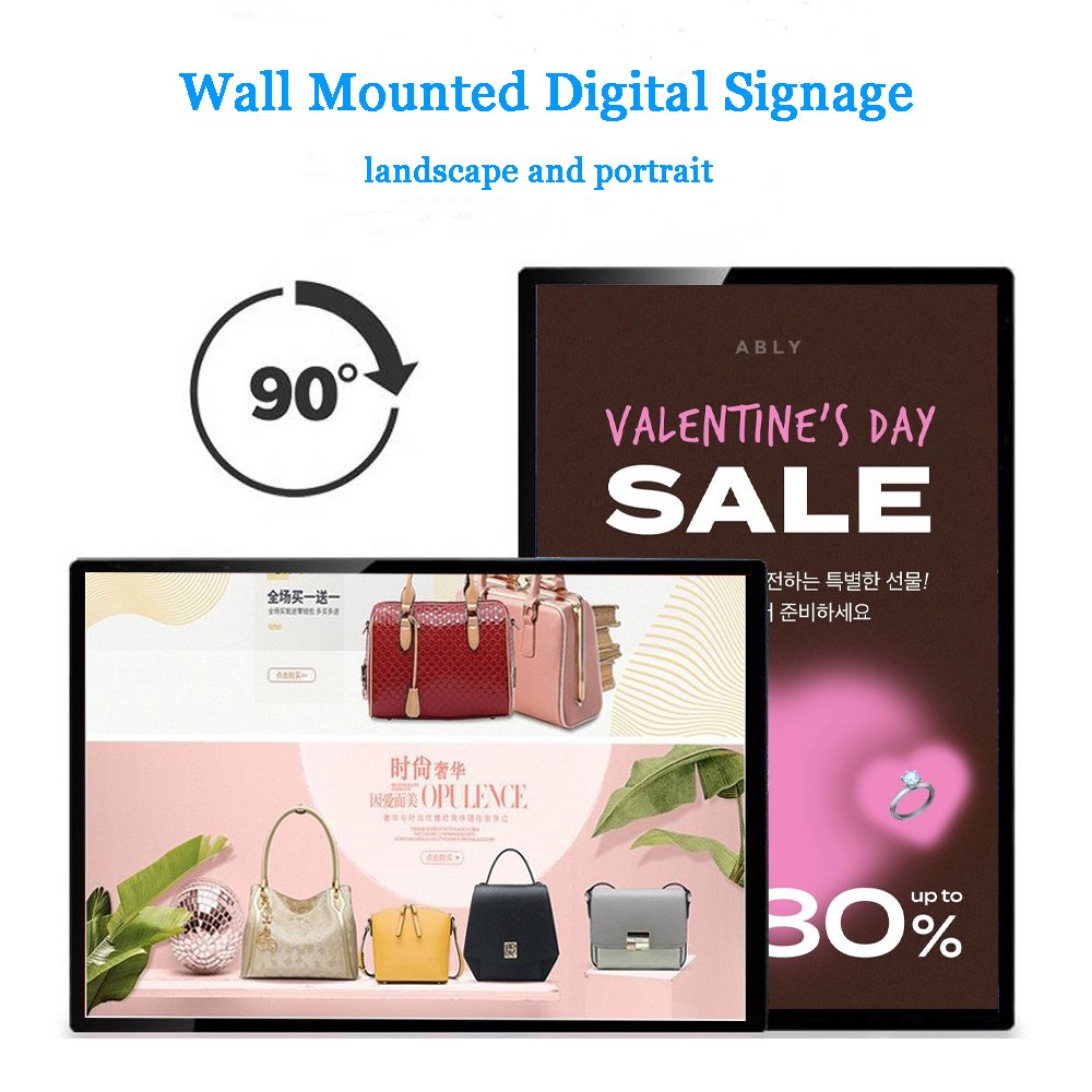 Factory price 43 inch touch screen wall mounted lcd digital signage android lcd wifi advertising display for supermarket