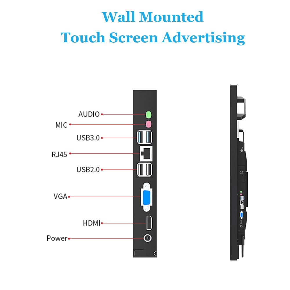 Factory price 43 inch touch screen wall mounted lcd digital signage android lcd wifi advertising display for supermarket