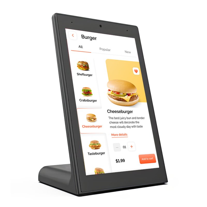 Vertical 8/10.1-Inch Tabletop Digital Advertising Display for Restaurant Menu Boards and Hotel Lobbies