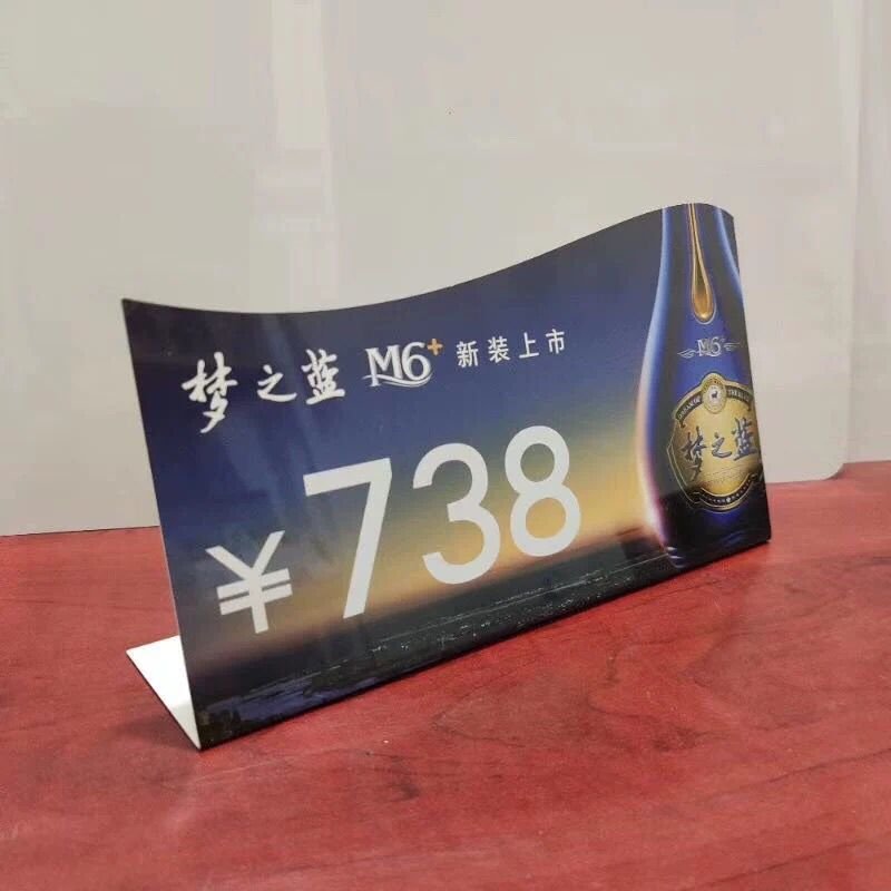 customized tabletop L shape pvc display board/display sign