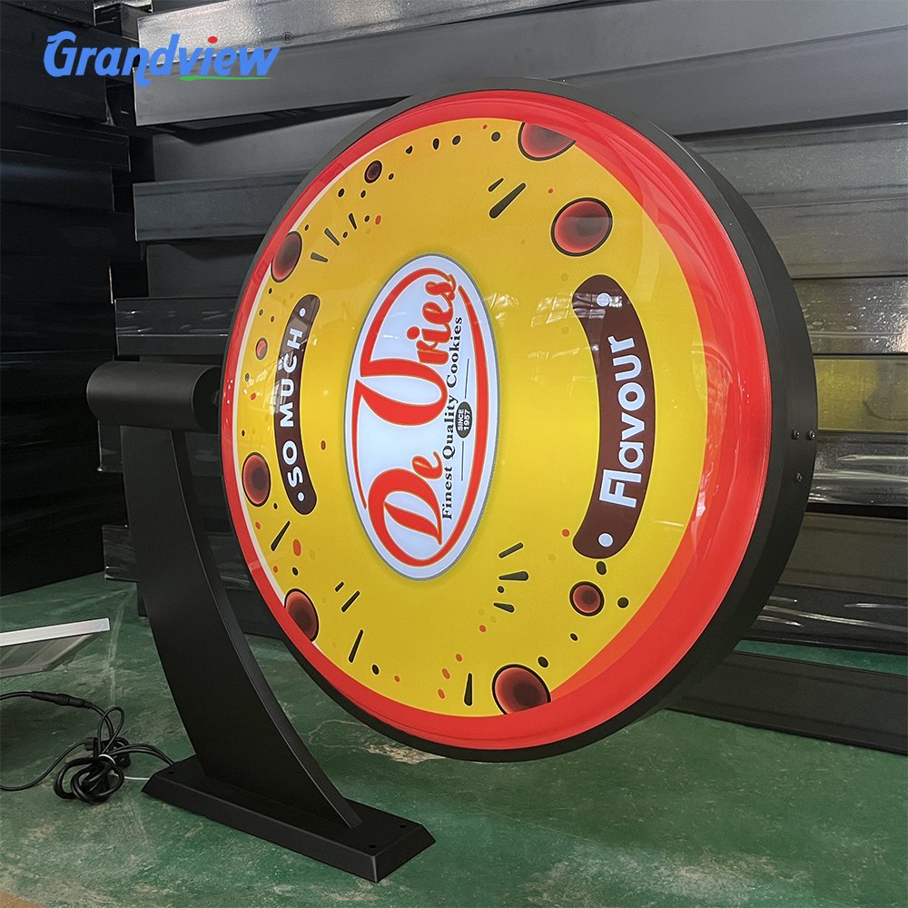 outdoor advertising acrylic side hanging board sign custom square led sign lightbox