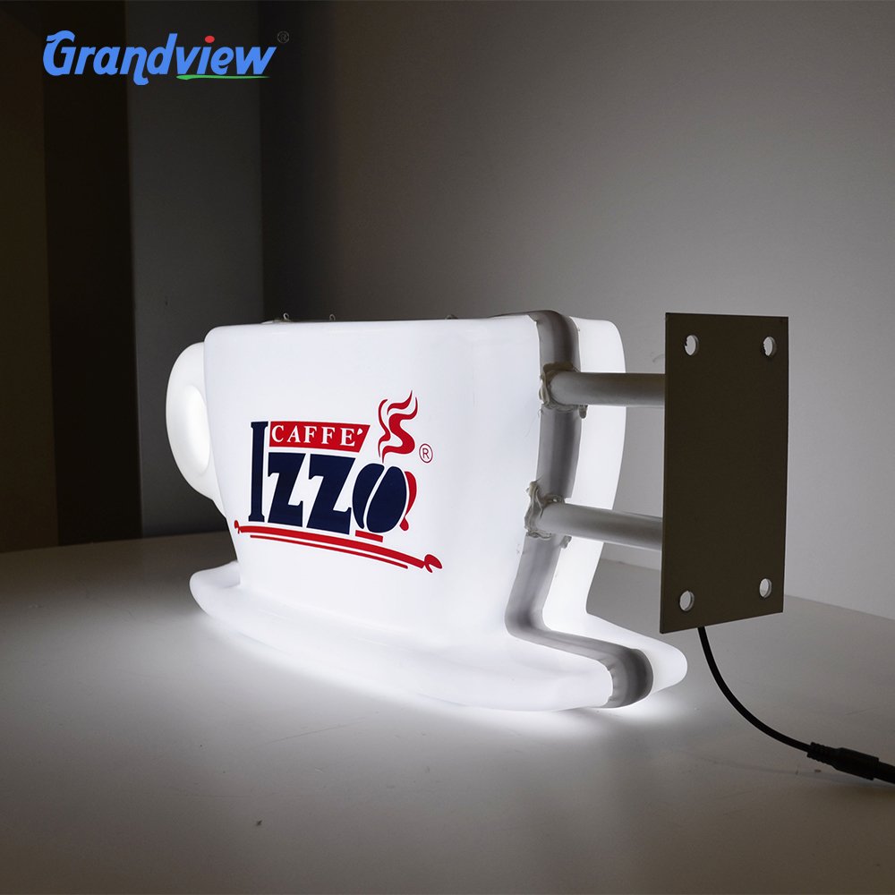 outdoor advertising acrylic side hanging board sign custom square led sign lightbox
