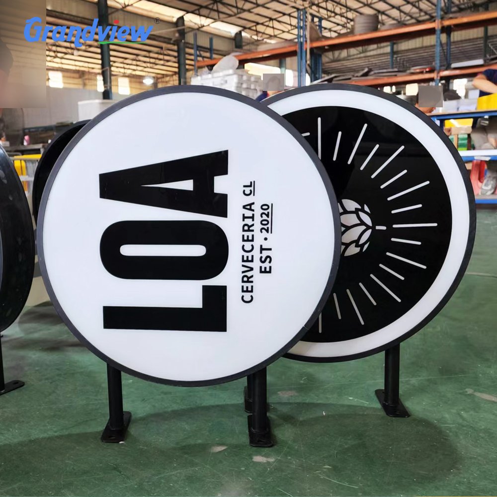 outdoor advertising acrylic side hanging board sign custom square led sign lightbox