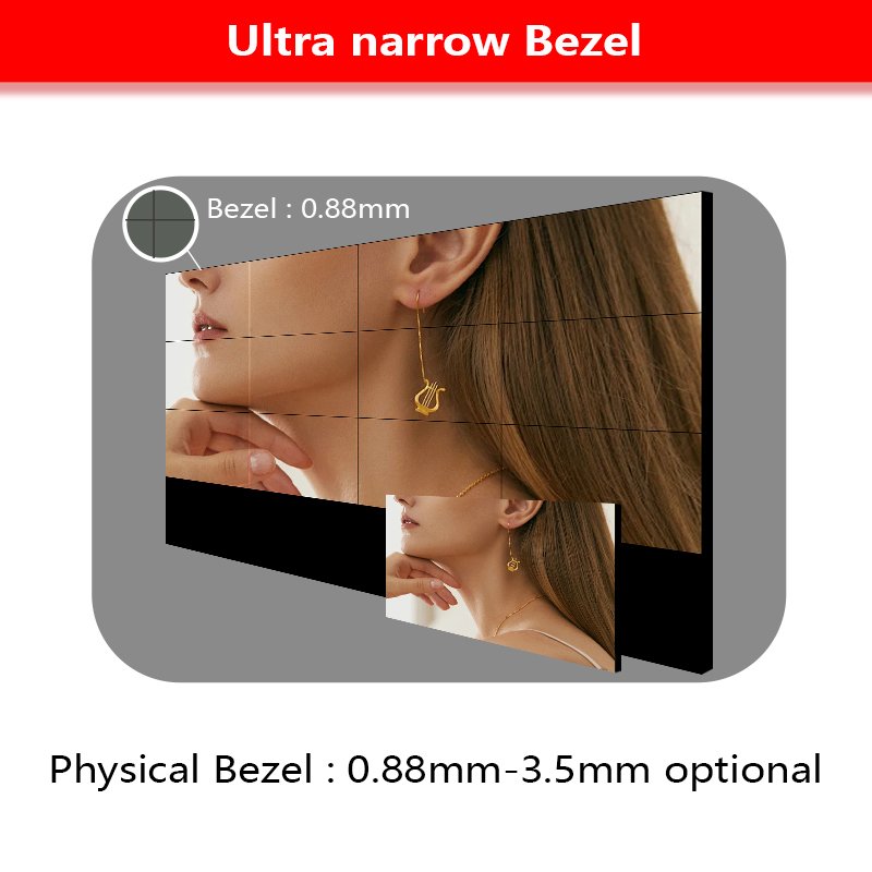 LuxGaze Seam Advertising Digital Signage And Display 55inch 46inch 1.7 mm 3x4 4x4 Splicing Screen LCD Video Wall