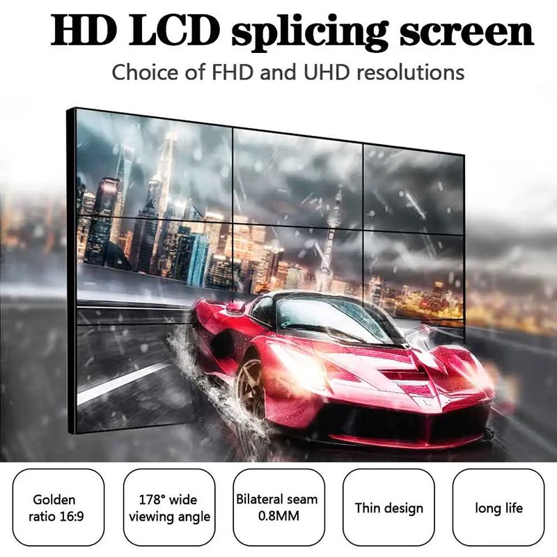 LuxGaze Seam Advertising Digital Signage And Display 55inch 46inch 1.7 mm 3x4 4x4 Splicing Screen LCD Video Wall