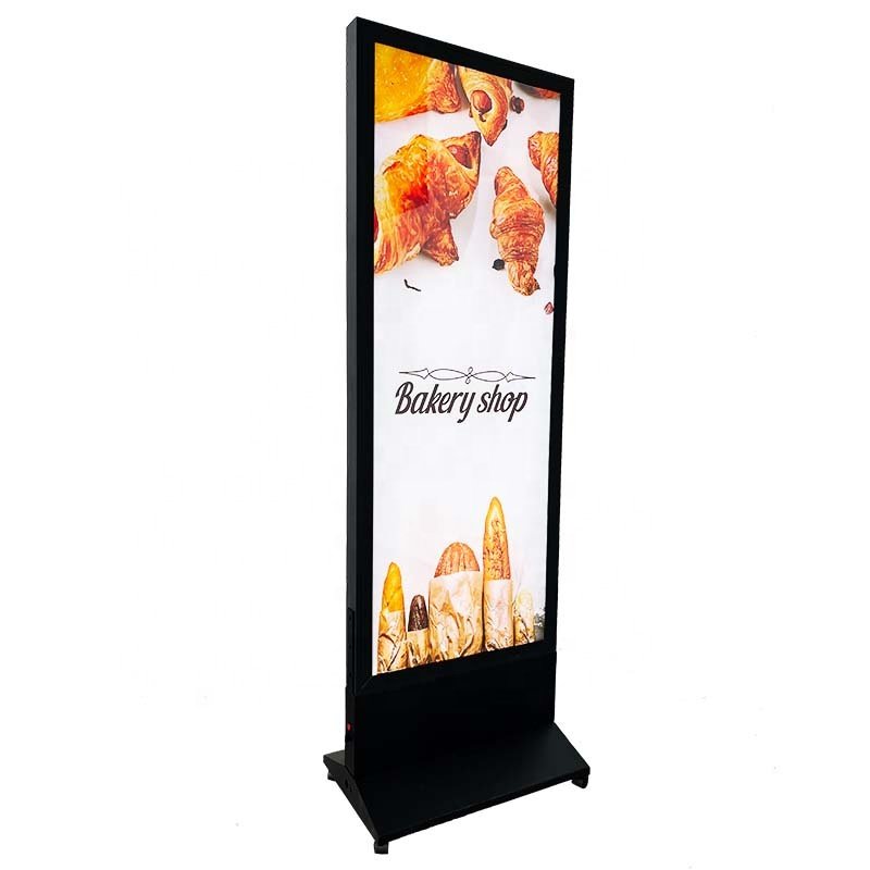 Vertical Movable UV Printed Fabric LED Light Box with wheels outdoor floor stand marketing advertising billboard
