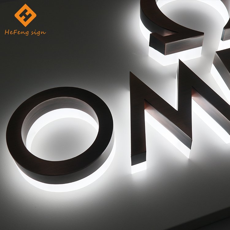 Outdoor Advertising Red Bronze Steel Letter Signage Backlit Letra Led 3d Sign Board