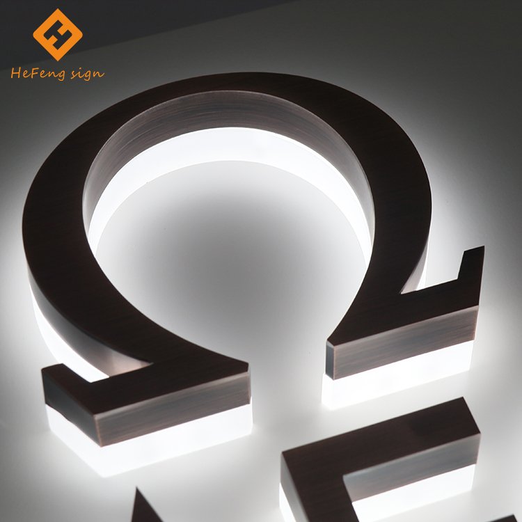 Outdoor Advertising Red Bronze Steel Letter Signage Backlit Letra Led 3d Sign Board