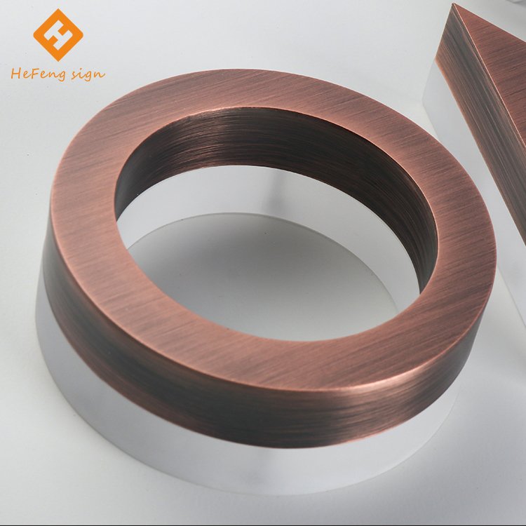 Outdoor Advertising Red Bronze Steel Letter Signage Backlit Letra Led 3d Sign Board