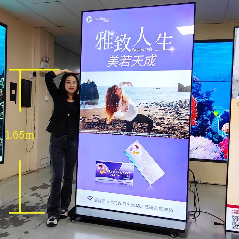 100" 85" 75" 4k monitors totem led/LCD display smart board kiosk stands Advertising screen digital signage and displays for mall