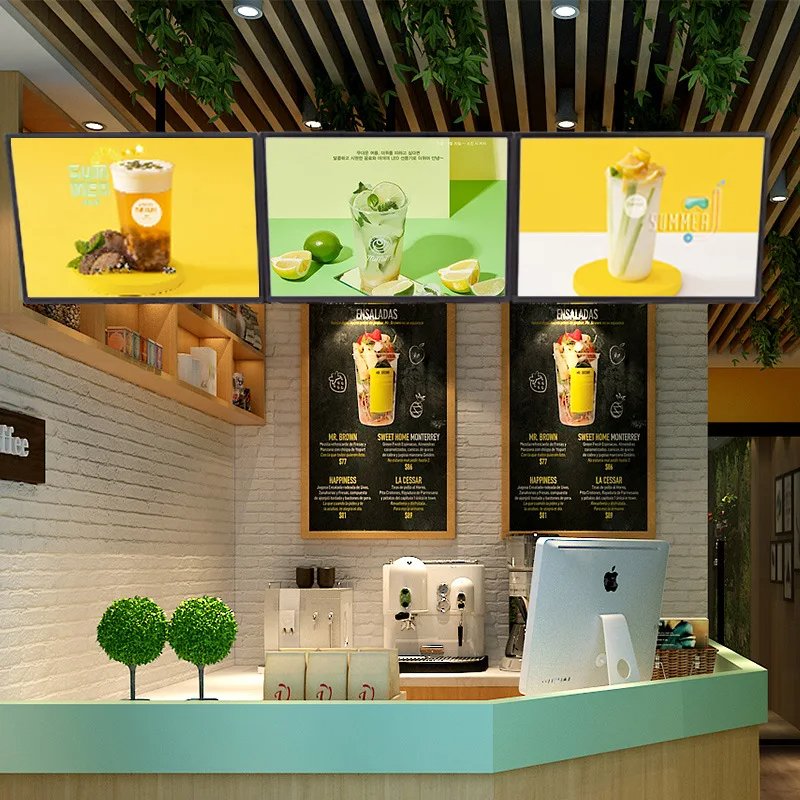 Ultra Slim A1 A2 Led Restaurant Menu Board Advertising Poster Display Aluminum Frame Led Glass Light Box
