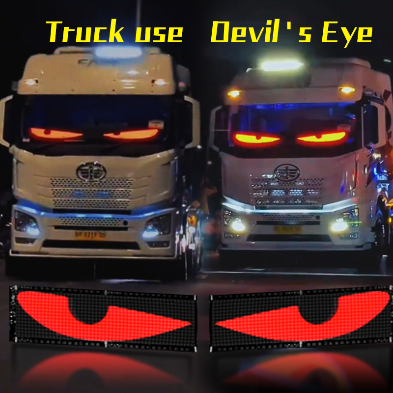 Truck Windshield LED Panel APP Change Messages Programmable 24V Truck Devil's Eye LED Screen Window Adverting Flexible LED Board