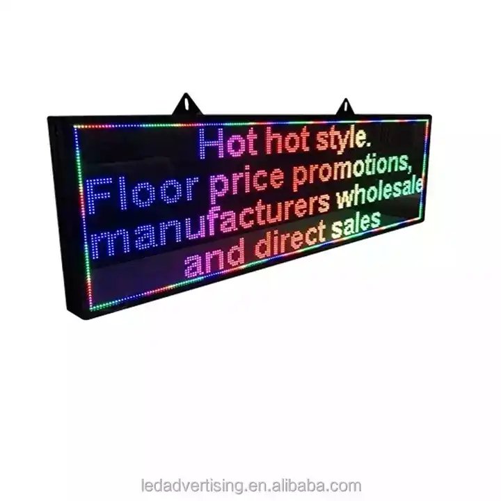 Custom Indoor Outdoor P10 Full Color LED Running Text RGB Display Scrolling board wifi Programmable Message Led Scroll Screen