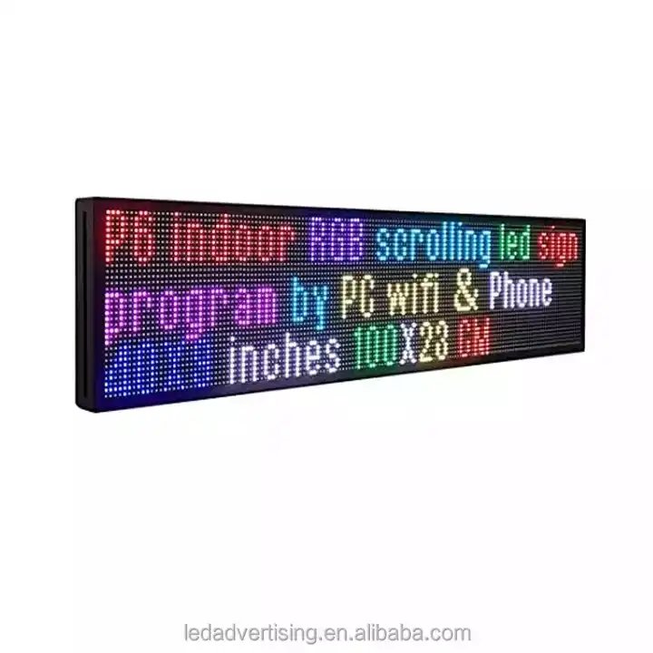 Custom Indoor Outdoor P10 Full Color LED Running Text RGB Display Scrolling board wifi Programmable Message Led Scroll Screen