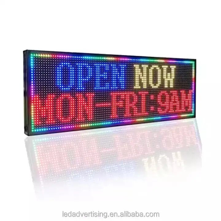 Custom Indoor Outdoor P10 Full Color LED Running Text RGB Display Scrolling board wifi Programmable Message Led Scroll Screen