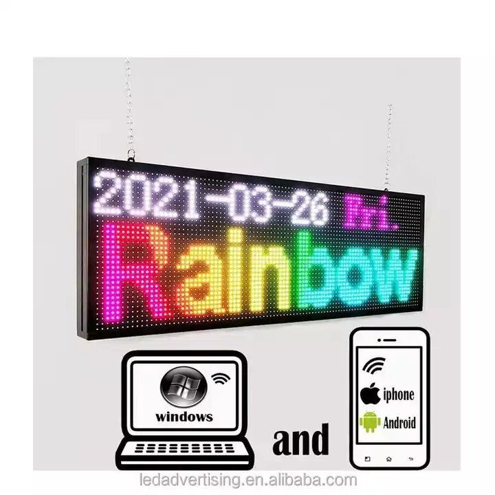 Custom Indoor Outdoor P10 Full Color LED Running Text RGB Display Scrolling board wifi Programmable Message Led Scroll Screen