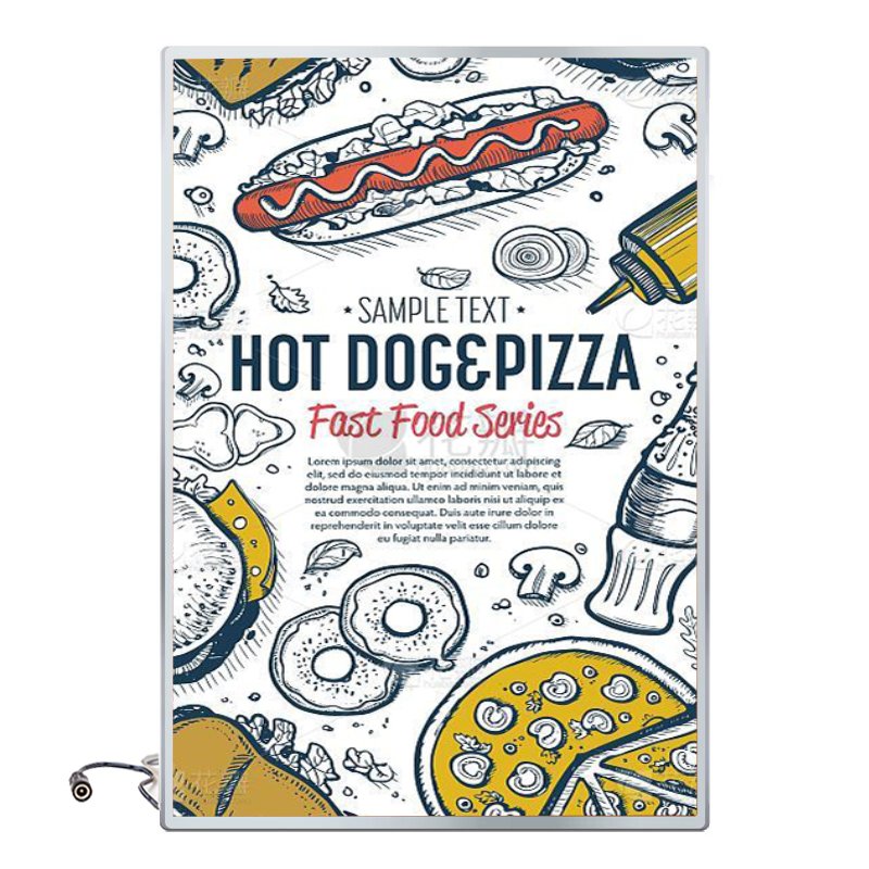 A1 A2 A3 A4 50*70cm LED Light Box Custom Shape Ultra Slim Super Thin Aluminum Frame Low Power Glass Advertising Poster
