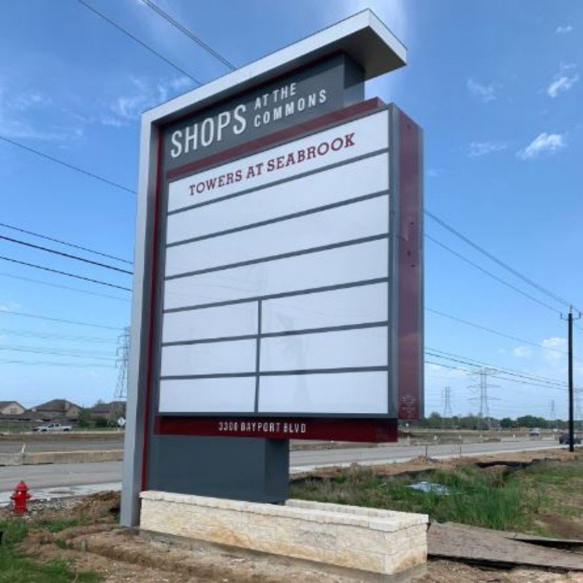 combined type steel outdoor three side wayfinding pylon signs digital business road signs modular pylon sign with led light