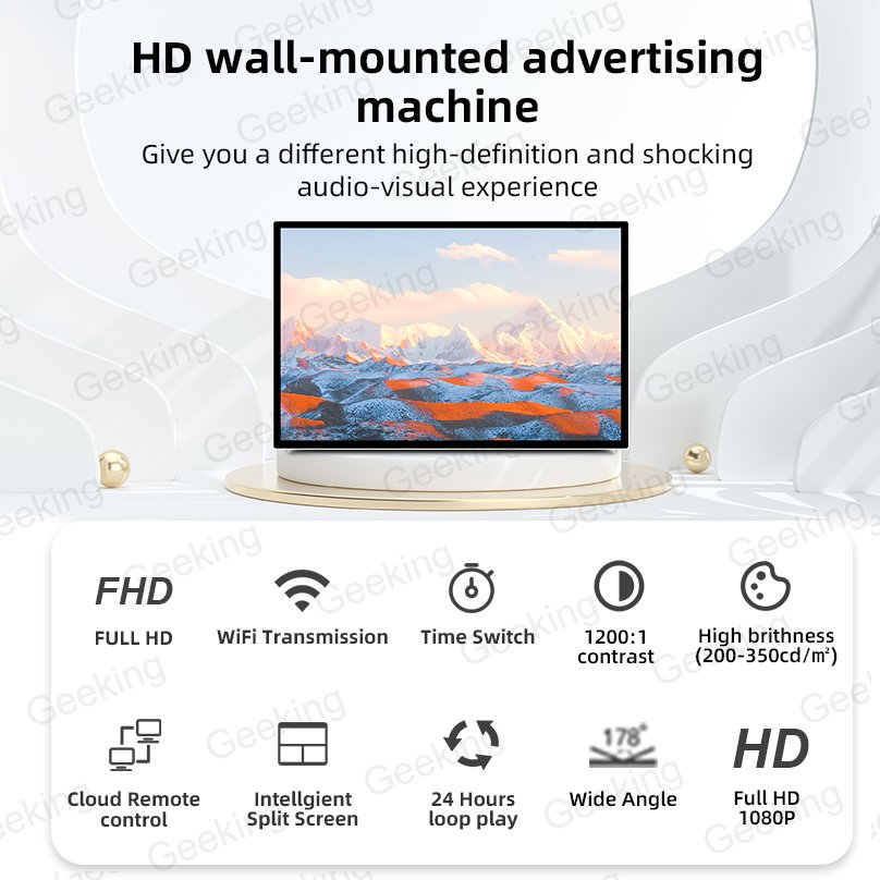 Wholesale 49 inch Wall mounted indoor advertising player Wifi Android no touch lcd screen digital signage advertising screens