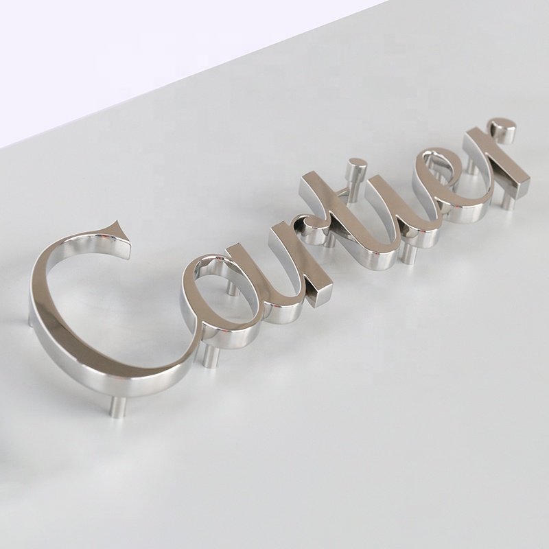 Custom Stainless Steel Channel Letter Sign Gold Metal Letters For Business Logo Wall Sign