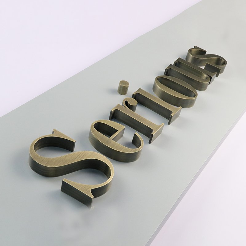 Custom Stainless Steel Channel Letter Sign Gold Metal Letters For Business Logo Wall Sign
