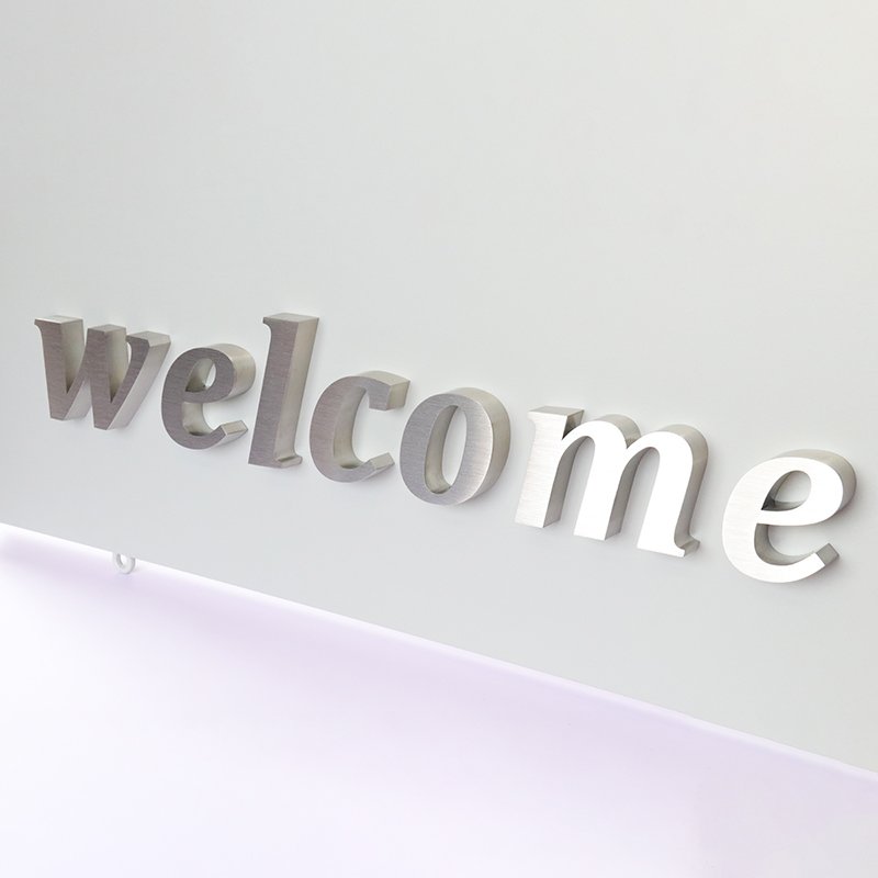 Custom Stainless Steel Channel Letter Sign Gold Metal Letters For Business Logo Wall Sign