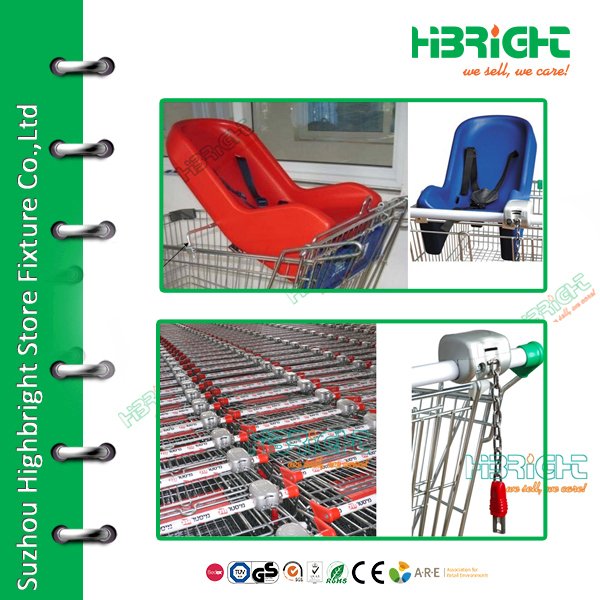plastic handle tube handle advertising board for shopping cart