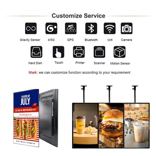Wall Drive Thru Digital Menu Board Pizza Digital Board Display Screen Restaurant LCD Panel Menu Board Digital Menu Display