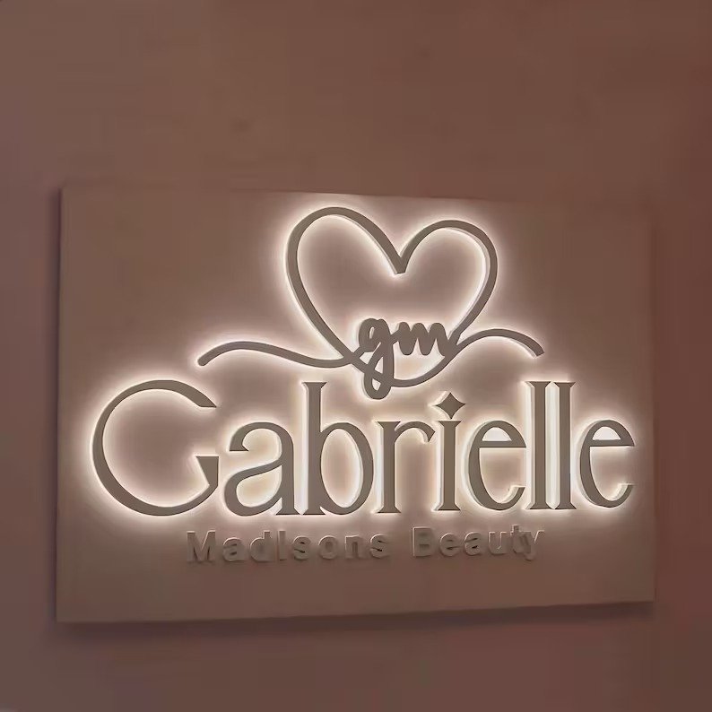 Mirror brush Golden stainless steel Acrylic Led Letter Backlit Sign Wall led light 3d custom led sign for business shopfront