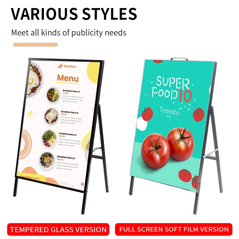 Double-Sided Welcome Frame Sign LED Lighting Stand Rechargeable Led Menu Board Advertising Display Poster Frame Discount Board