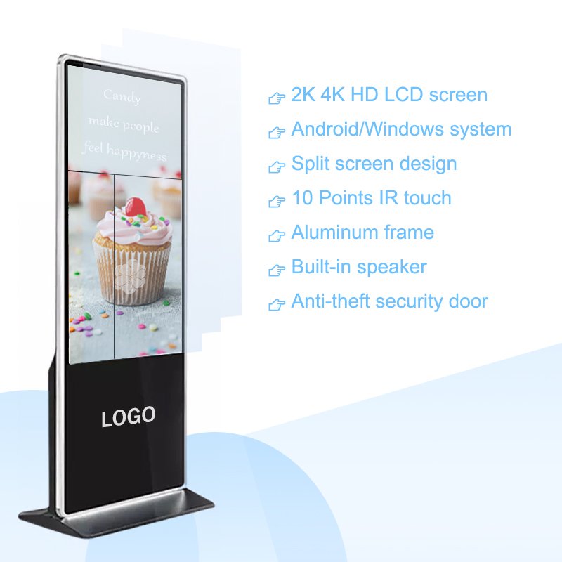 4K 43 49 55 65 inch Floor stand non-touch type digital board smart