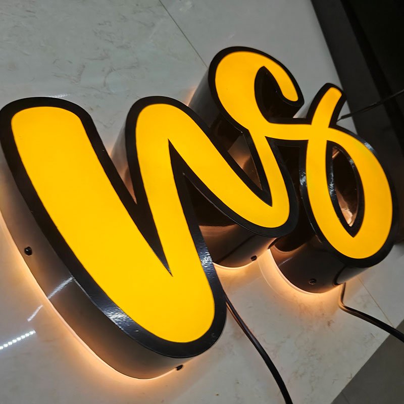Custom Logo Signboard 3D Store Led Wall Sign Acrylic Shop Front Signage Lighting Outdoor Led Signboard