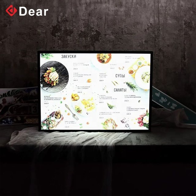 Led Advertisement Sign Light Menu Poster Lightbox Display Ultra Thin Lightbox Frame For Coffee Shop Party Decoration