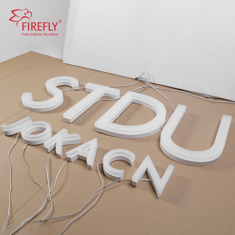 Outdoor Illuminated Channel Letter Signage Acrylic Sign Led Light Name Boards Stainless Steel Custom 3D Lighting Signs