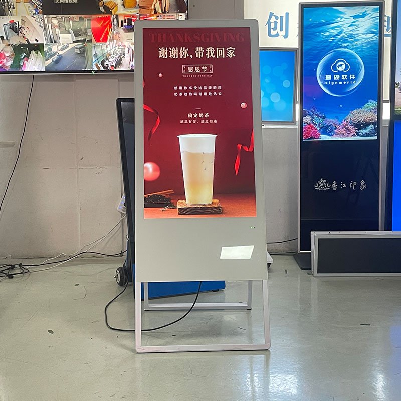 43 Inch Indoor FLoor Standing Billboard Digital Signage Advertising LCD Display Portable Poster Board